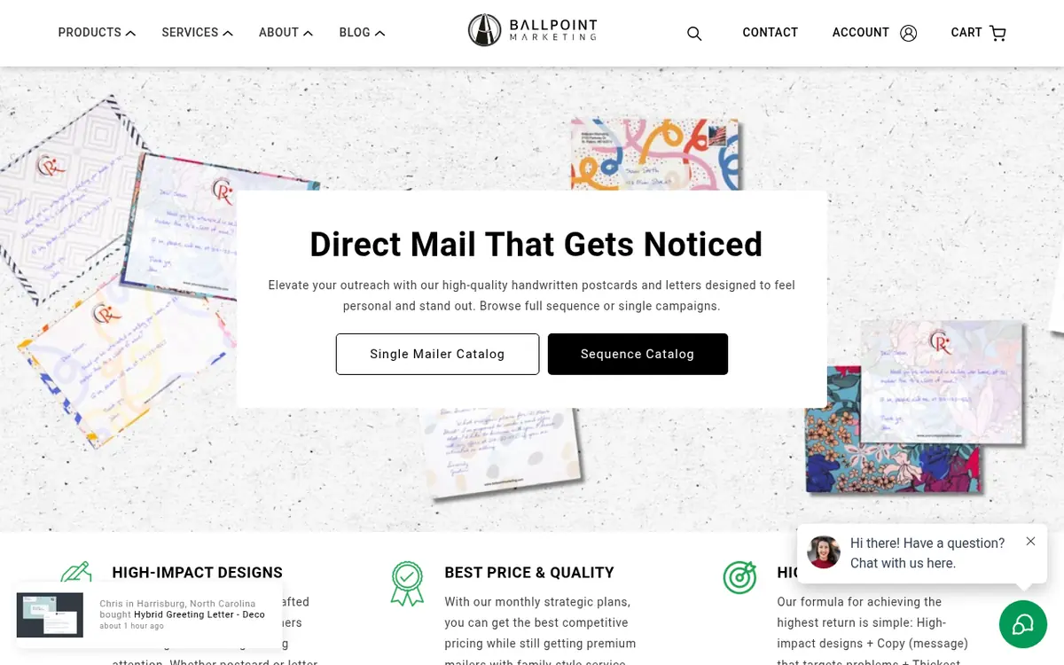 Ballpoint Marketing homepage screenshot