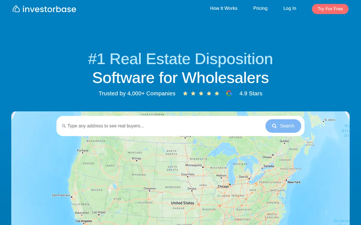 InvestorBase homepage screenshot