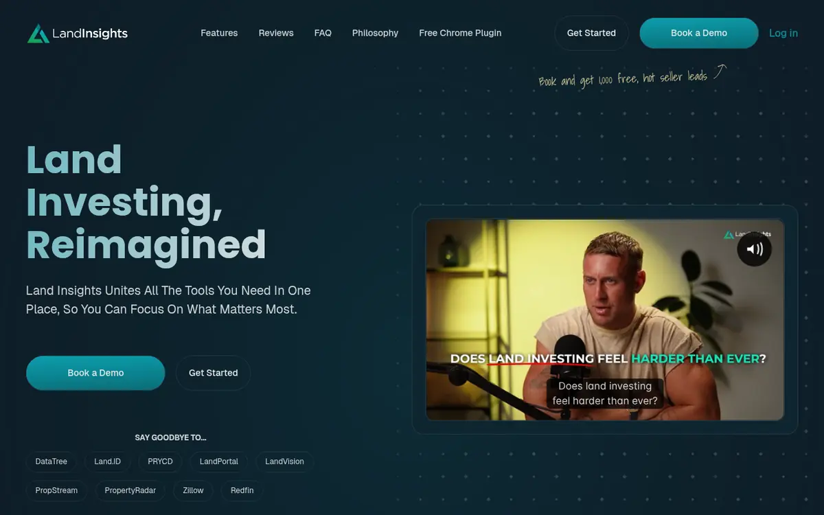 LandInsights homepage screenshot