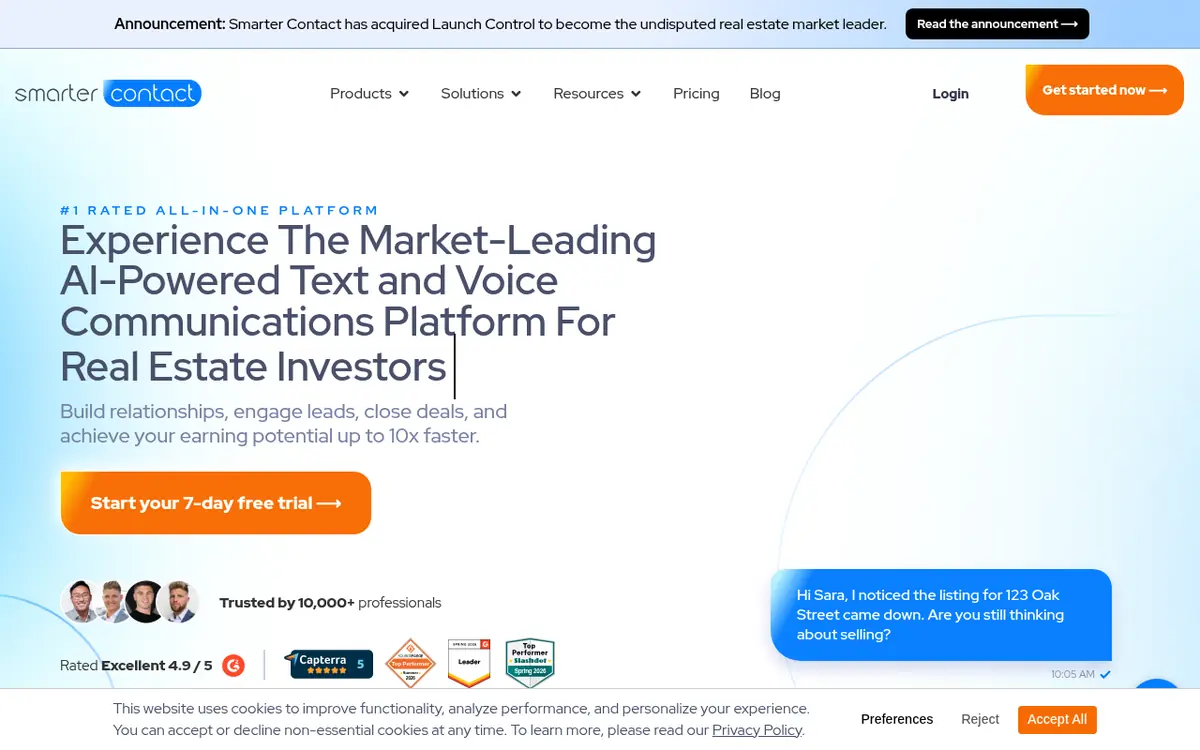 Smarter Contact homepage screenshot