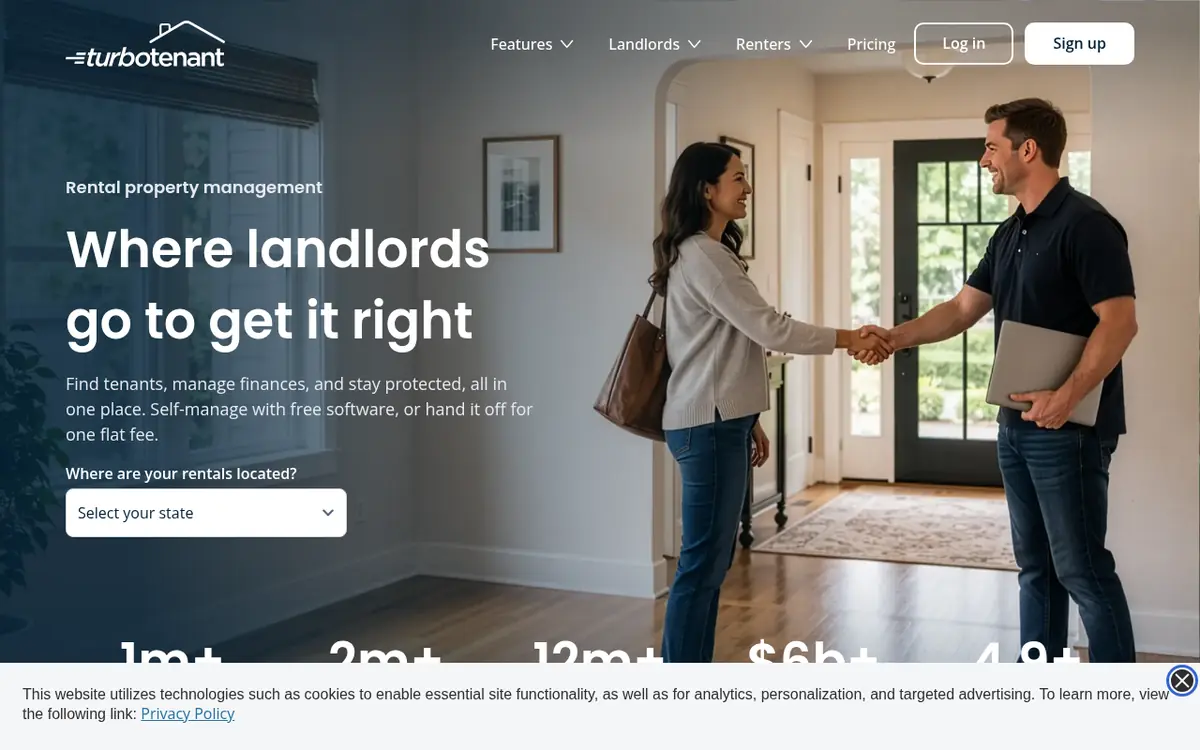 TurboTenant homepage screenshot